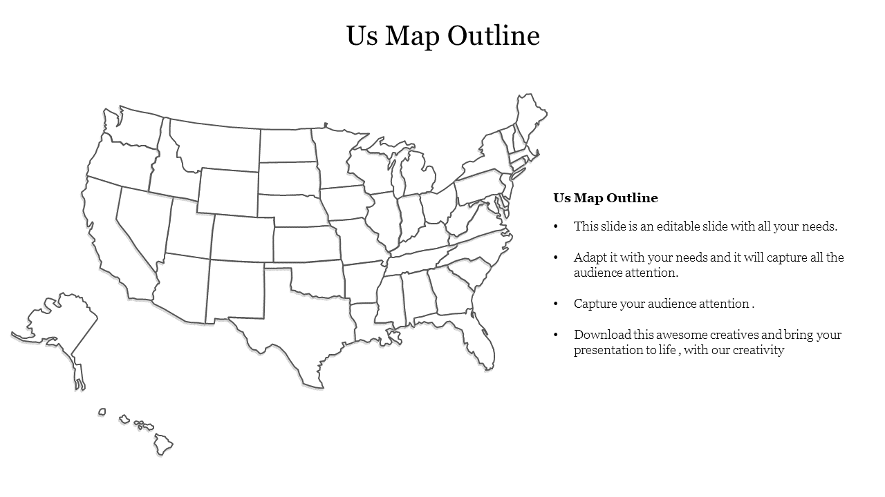 Top 10 United States Outline Maps For Presentations 700305 Us Map Outline