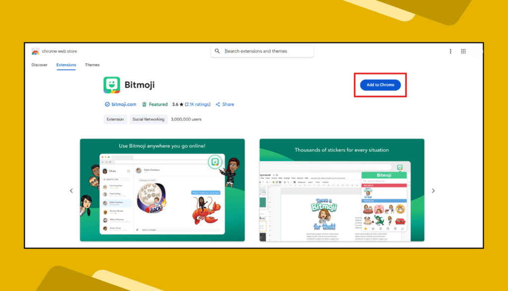 Adding Bitmoji Chrome Extension