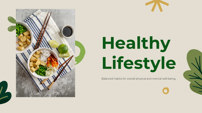 Top view of healthy food bowls with chopsticks, lime, and coffee promoting a balanced lifestyle.