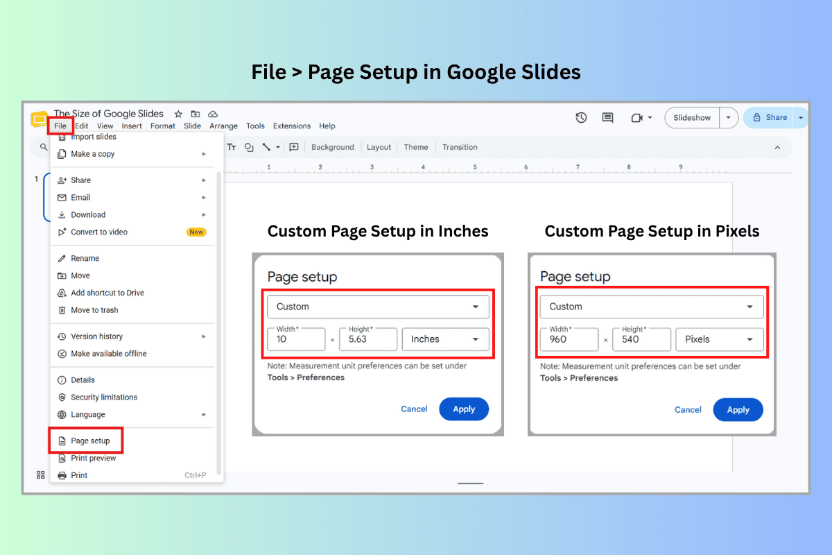 Large Size Slides What Is the Size of Google Slides in Pixels, Inches and cm?