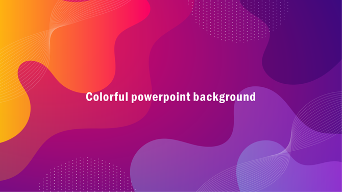 Vibrant abstract background with fluid shapes in pink, orange, and purple tones, perfect for PowerPoint slides.