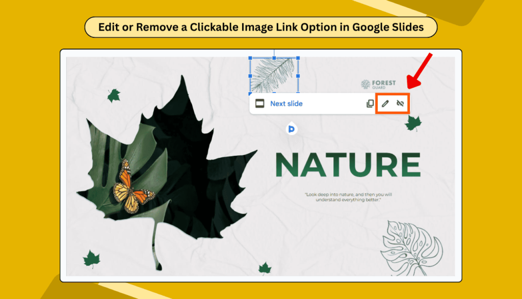 Edit or Remove a Clickable Image Link Option in Google Slides