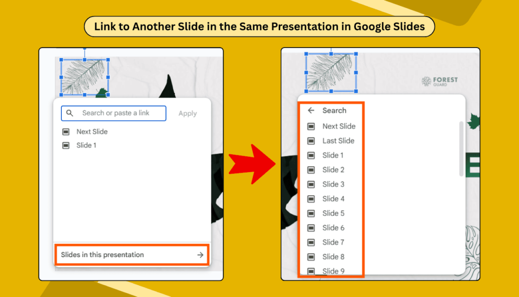 Link to Another Slide in the Same Presentation