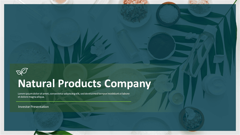 Image of natural products like herbs, spices, and wellness products, designed for a natural products company pitch.