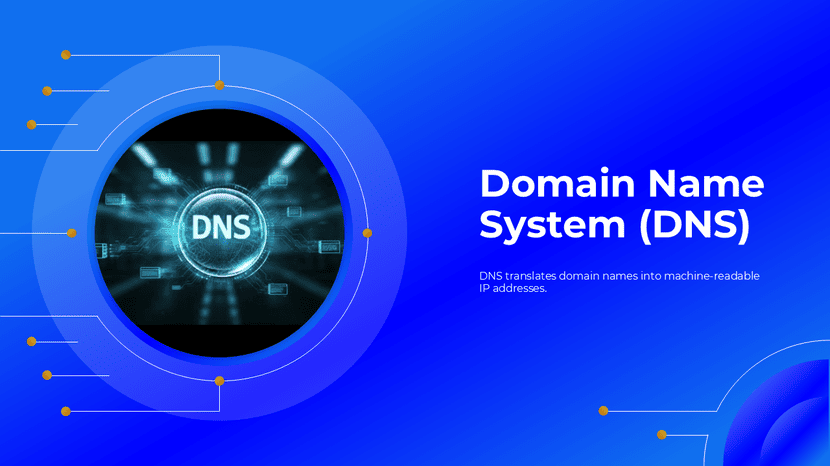 DNS Technology: Digital representation of DNS, translating domain names to machine-readable IP addresses.