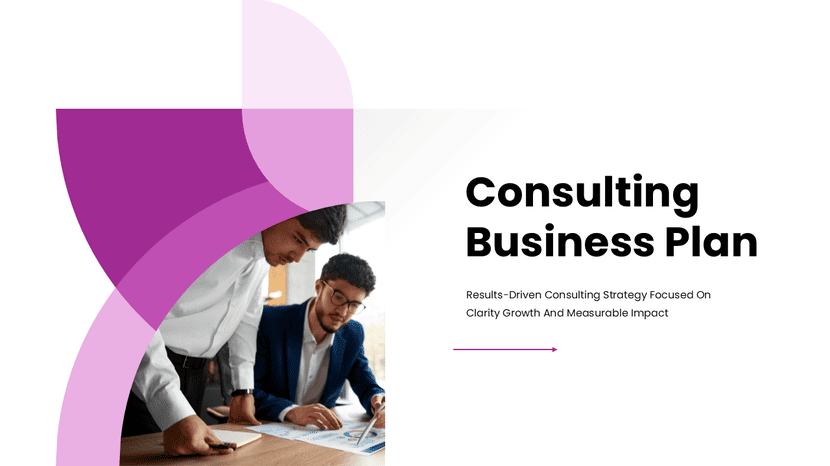 Consulting business plan PowerPoint template with strategy discussion and business analysis