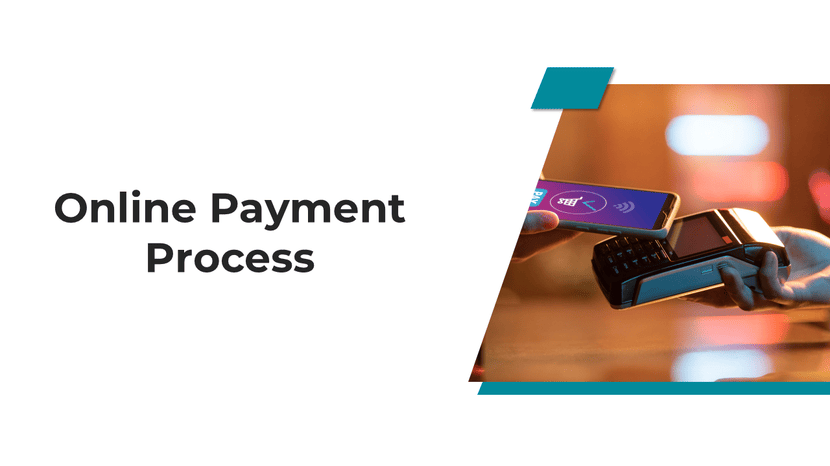 Online payment process presentation template with digital payment and contactless transaction