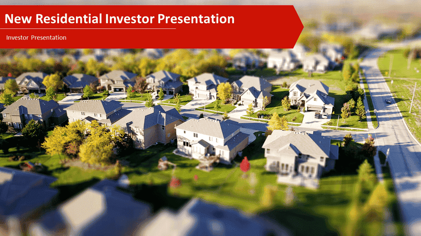 Aerial view of a residential neighborhood with houses, showcasing an investor presentation for residential projects.