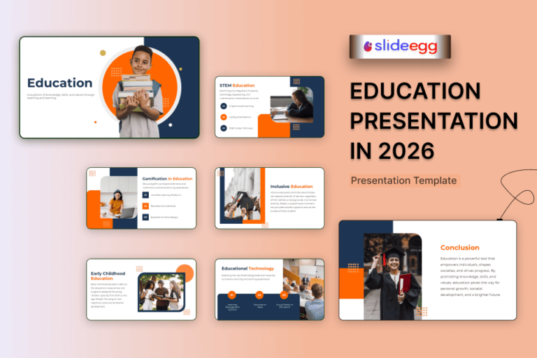 Education presentation template for 2026, covering STEM, gamification, inclusive education, and technology.