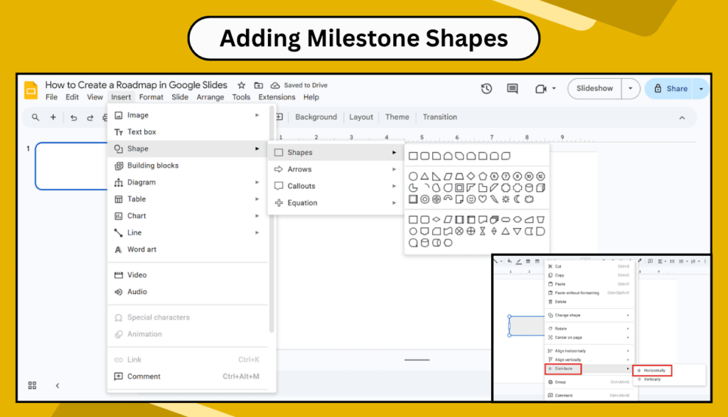 Adding shapes in Google Slides