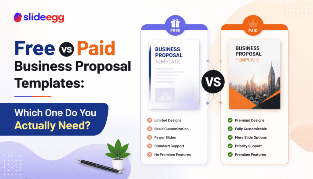 Comparison of Free vs Paid Business Proposal Templates, highlighting features and benefits.