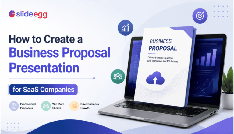 How to create a business proposal presentation for SaaS companies, with icons representing key benefits.