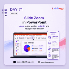 PowerPoint Slide Zoom visual showing how to jump between sections instantly for a nonlinear presentation flow.