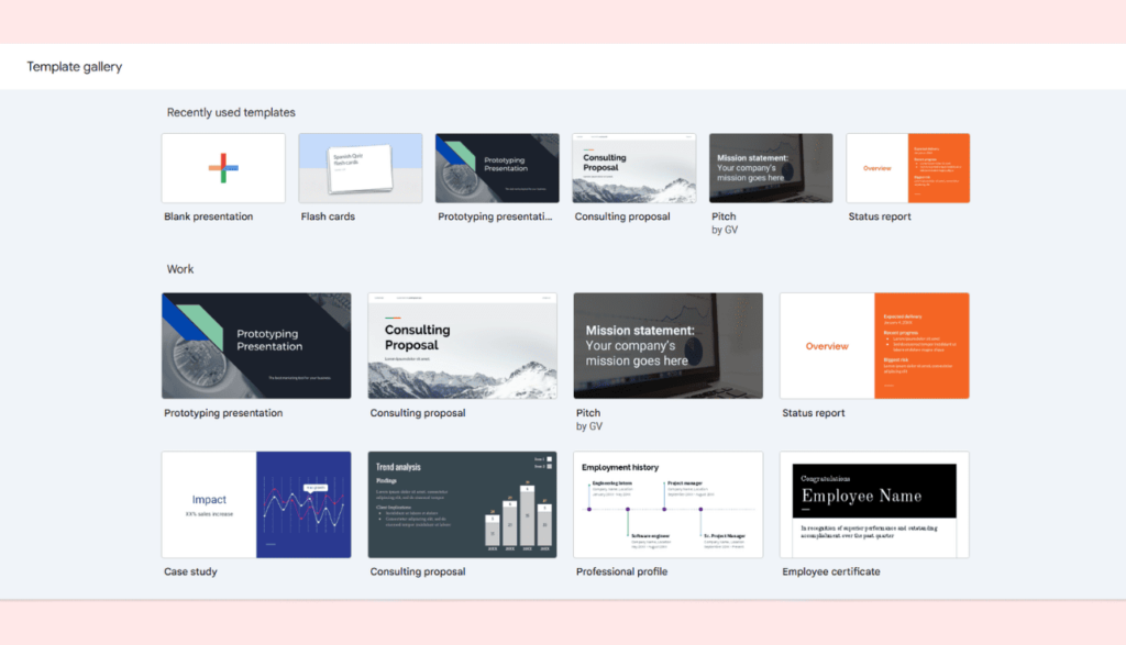 Google Slides interface with slide thumbnails and editing tools.