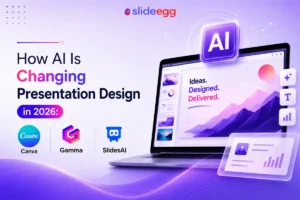 AI presentation design comparison featuring Canva, Gamma, SlidesAI, and SlideEgg tools in 2026