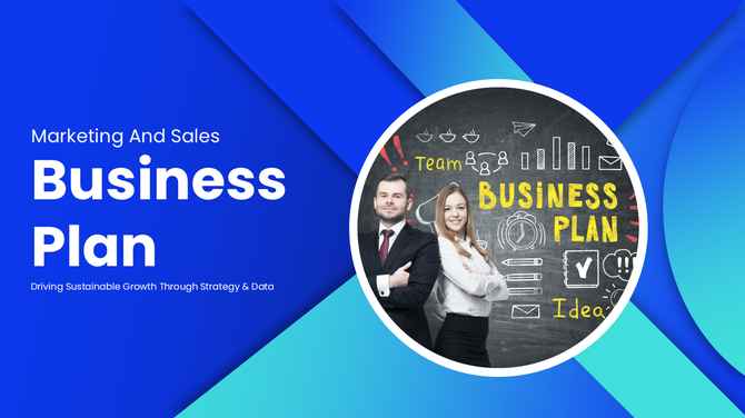 Professional marketing and sales business plan presentation template by SlideEgg for business planning