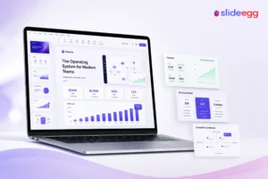 SaaS pitch deck guide showing traction, revenue, business model, and competitive analysis slides