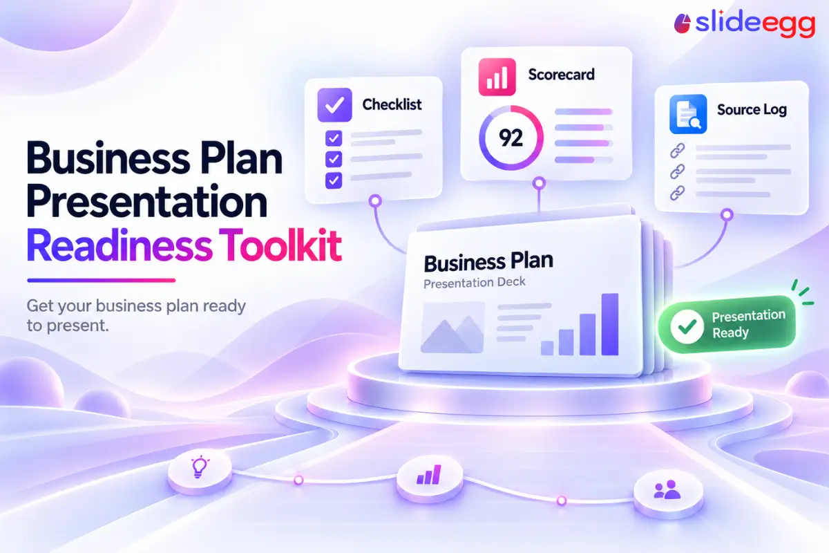 Business plan readiness toolkit banner with checklist, scorecard, source log and ready deck