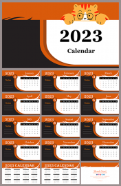 2023 Monthly Calendar Google Slides and Presentation Themes