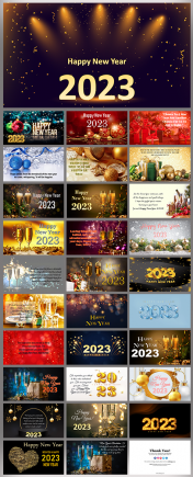 2023 Happy New Year Design Google Slides and PPT Templates
