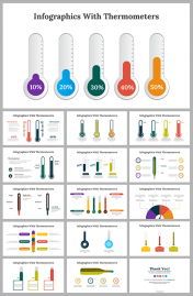Infographics With Thermometers PowerPoint And Google Slides