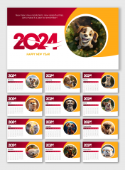 Awesome Calendar 2024 PowerPoint And Google Slides Templates
