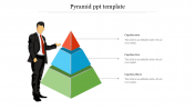 Editable Pyramid PPT Template With Hierarchy Model        