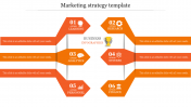Marketing Strategy Template With Arrow Shape Presentation