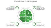 Amazing Brain PowerPoint Template with Four Nodes Slides