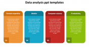 Stunning Data Analysis PPT Templates with Text Box Model