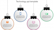 Editable Technology PPT Template Slide Design-Four Node
