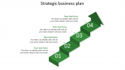 Best Strategic Business Plan In Green Color Slide Design