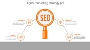 Editable Digital Marketing Strategy PPT In Orange Color