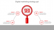 Amazing Digital Marketing Strategy PPT In Red Color