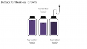 Use Business Strategy Template With Purple Color Slide