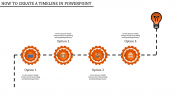 Innovative Timeline PowerPoint Slide In Orange Color Slide