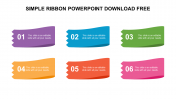Simple Ribbon PowerPoint Download Free Presentation Slides