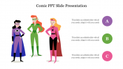 Creative Comic PPT Slide Presentation With Three Node