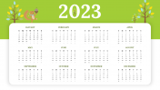2023 Yearly Calendar Presentation and Google Slides Themes