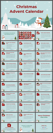 Christmas Advent Calendar PowerPoint and Google Slide Themes