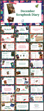December Scrapbook Diary PowerPoint and Google Slides Themes