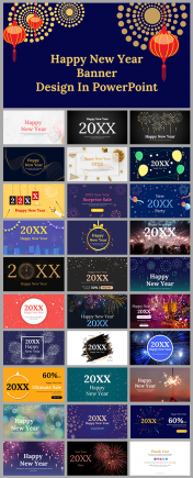 Happy New Year Banner Design In PowerPoint and Google Slides