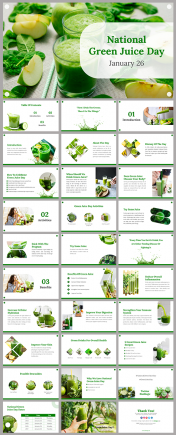 National Green Juice Day PowerPoint and Google Slides Themes