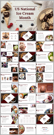 US National Ice Cream Month PPT and Google Slides Templates 