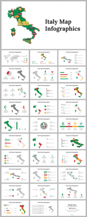 Italy Map Infographics PowerPoint And Google Slides