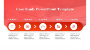 Red Colour Case Study PowerPoint Template Design Slide