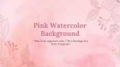 Pink Watercolor Background PowerPoint And Google Slides