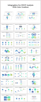 Infographics For SWOT Analysis With Color Gradient PPT