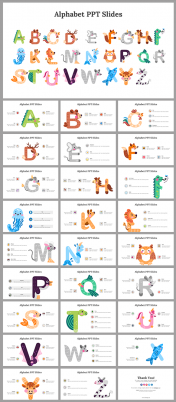 Easy To Editable Alphabet PPT And Google Slides Themes