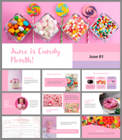 June Is Candy Month PowerPoint and Google Slides Themes